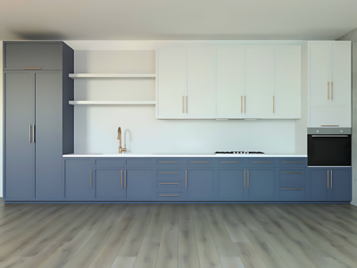 Two tone coloured cabinets